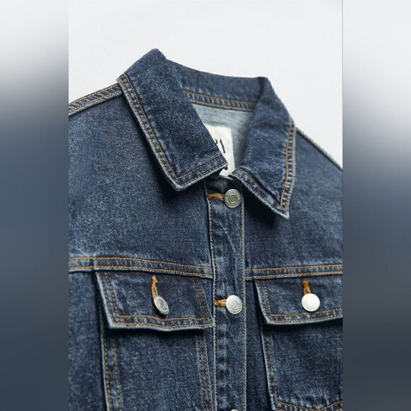 ZARA DENIM MIDI DRESS - Picture 14 of 15